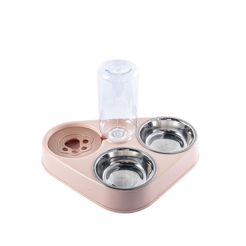 3in1 Pet Food Bowl with Automatic Drinking Feeder